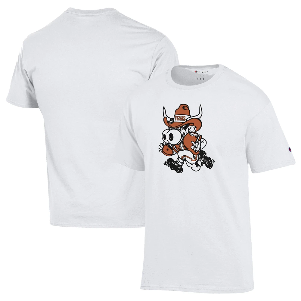 Men's Champion White Texas Longhorns Bevo T-Shirt