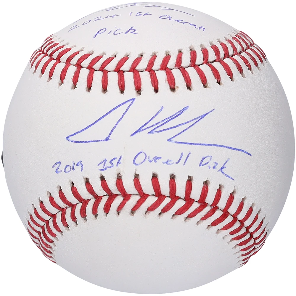 Adley Rutschman Baltimore Orioles & Travis Bazzana Cleveland Guardians Autographed Baseball with Multiple 1st Overall Pick Inscriptions