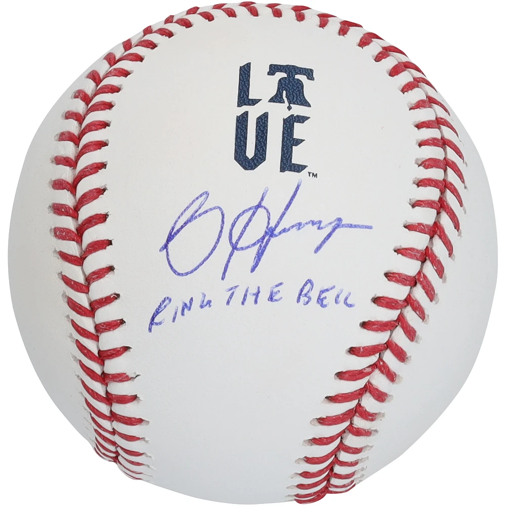 Bryce Harper Philadelphia Phillies Autographed 2024 City Connect Baseball with "Ring The Bell" Inscription