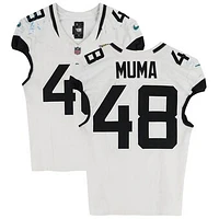 Chad Muma Jacksonville Jaguars Game-Used #48 White Jersey vs. Detroit Lions on November 17, 2024