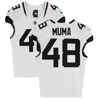 Chad Muma Jacksonville Jaguars Game-Used #48 White Jersey vs. Detroit Lions on November 17, 2024
