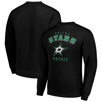 Men's Starter Black Dallas Stars Team Logo Fleece Pullover Sweatshirt