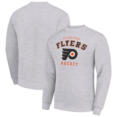 Men's Starter Heather Gray Philadelphia Flyers Team Logo Fleece Pullover Sweatshirt