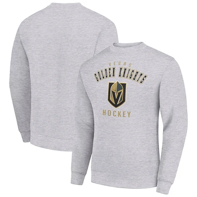 Men's Starter Heather Gray Vegas Golden Knights Team Logo Fleece Pullover Sweatshirt