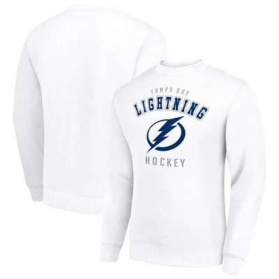 Men's Starter White Tampa Bay Lightning Team Logo Fleece Pullover Sweatshirt