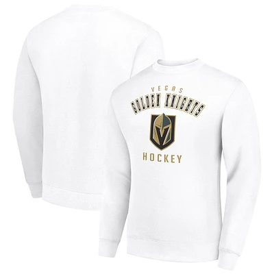 Men's Starter White Vegas Golden Knights Team Logo Fleece Pullover Sweatshirt