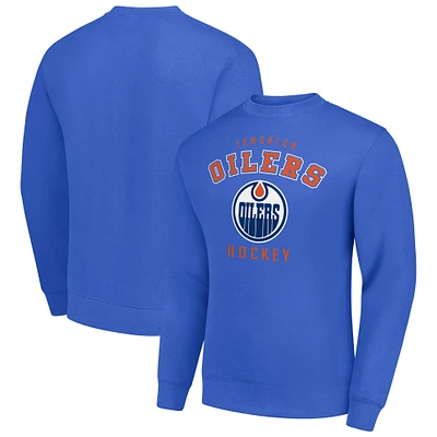 Men's Starter Royal Edmonton Oilers Team Logo Fleece Pullover Sweatshirt