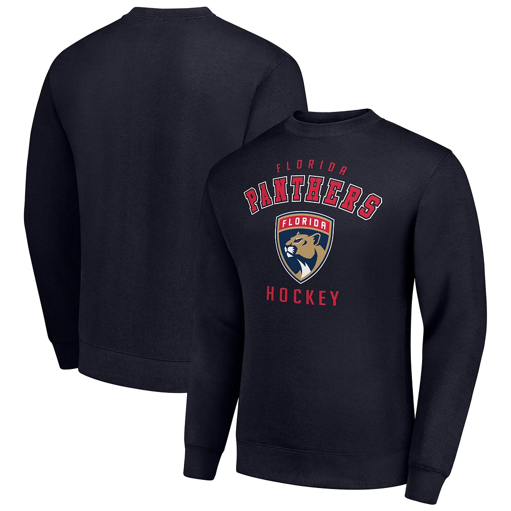 Men's Starter Navy Florida Panthers Team Logo Fleece Pullover Sweatshirt