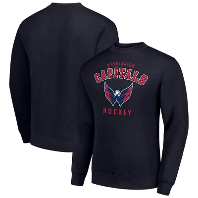 Men's Starter Navy Washington Capitals Team Logo Fleece Pullover Sweatshirt