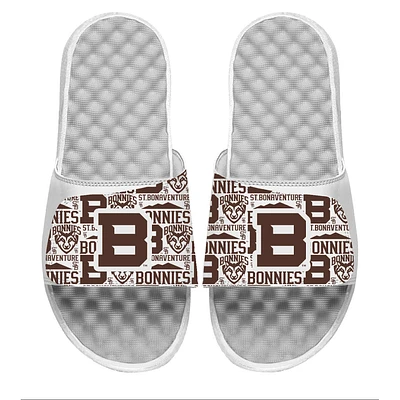 Youth ISlide White St. Bonaventure Bonnies Team Pattern Slide Sandals