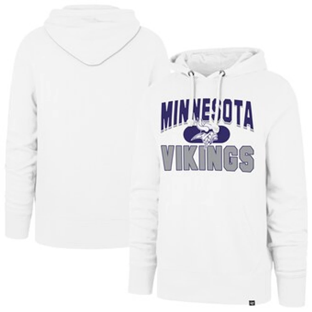Men's '47 White Minnesota Vikings Counter Strike Headline Pullover Hoodie