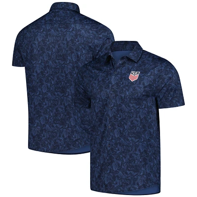 Men's Antigua Navy USMNT Lush Woven Button-Up Top