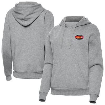 Women's Antigua Heather Gray Advance Auto Parts Weekly Series Merchandise Victory Pullover Hoodie
