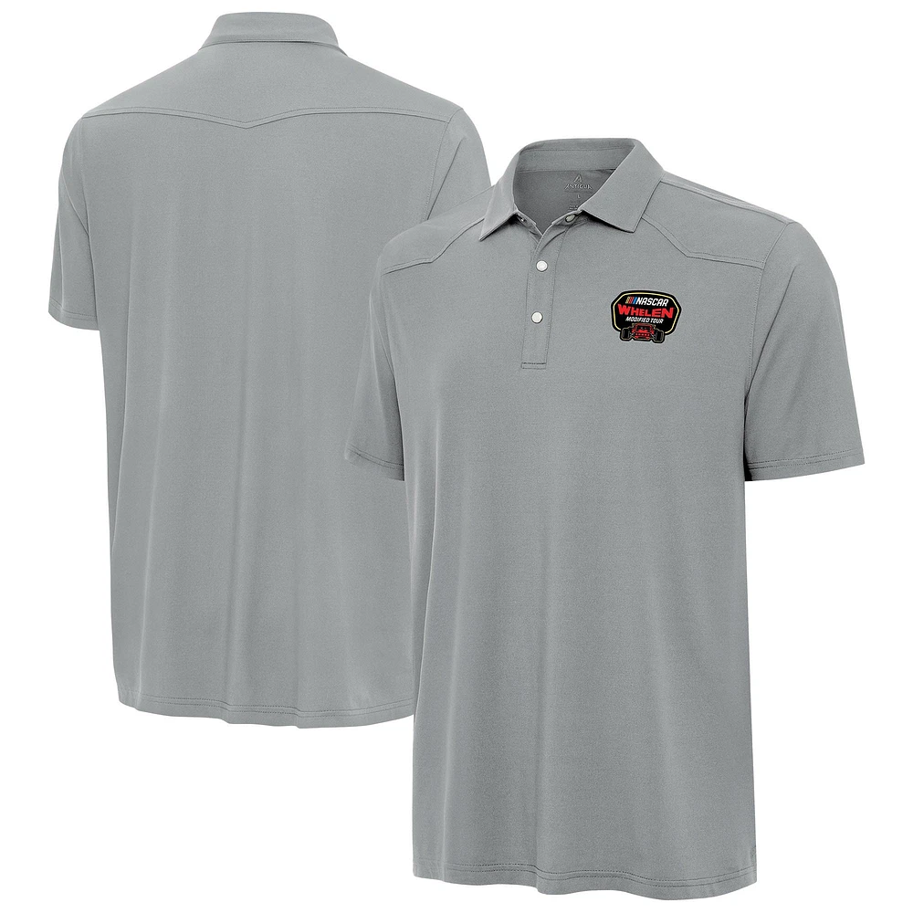Men's Antigua Gray Whelen Modified Tour Merchandise Western Polo