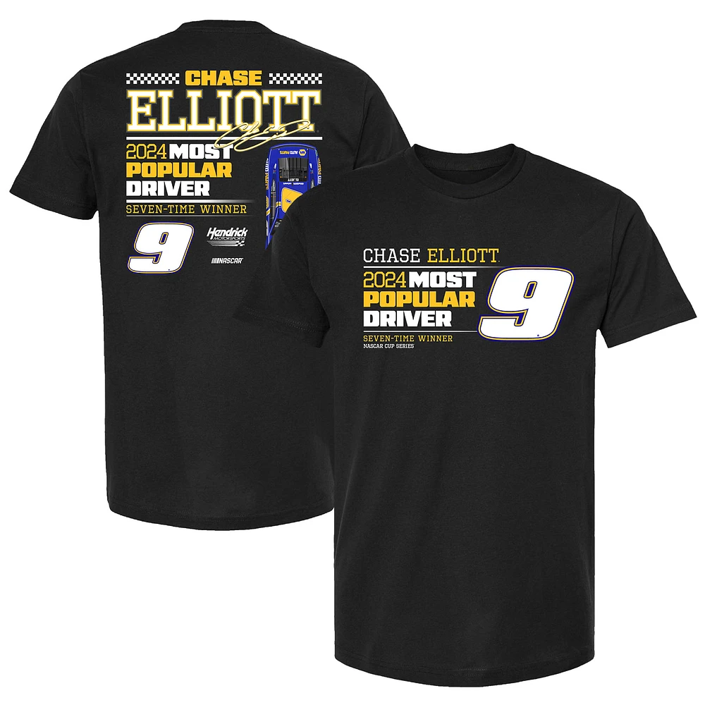 Men's Hendrick Motorsports Team Collection Black Chase Elliott 2024 Most Popular Driver T-Shirt
