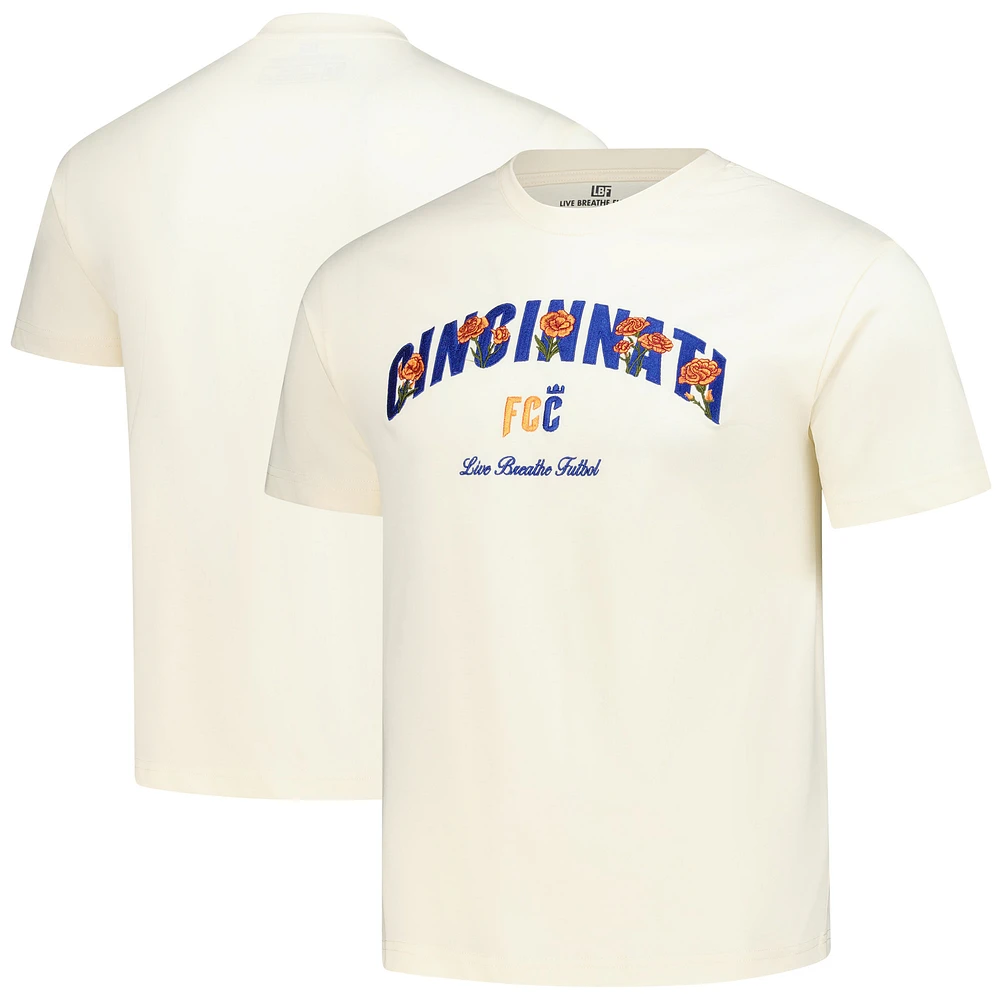 Unisex Live Breathe Futbol Cream FC Cincinnati Floral T-Shirt
