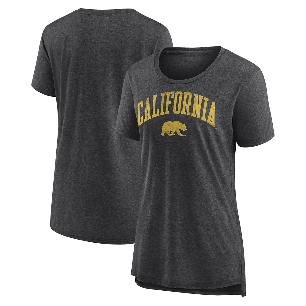 Women's Charcoal Cal Bears Arched City Tri-Blend T-Shirt