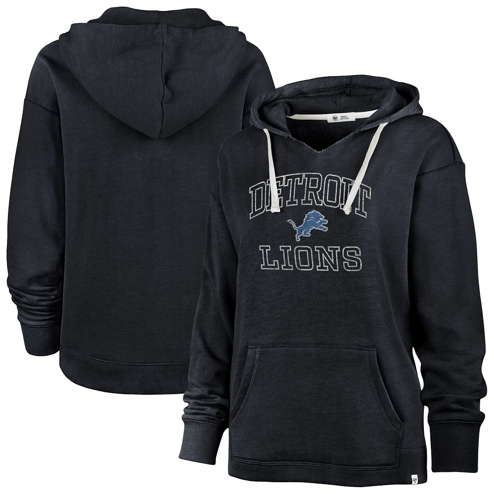 Women's '47 Navy Detroit Lions Plus Clarity Kennedy Pullover Hoodie