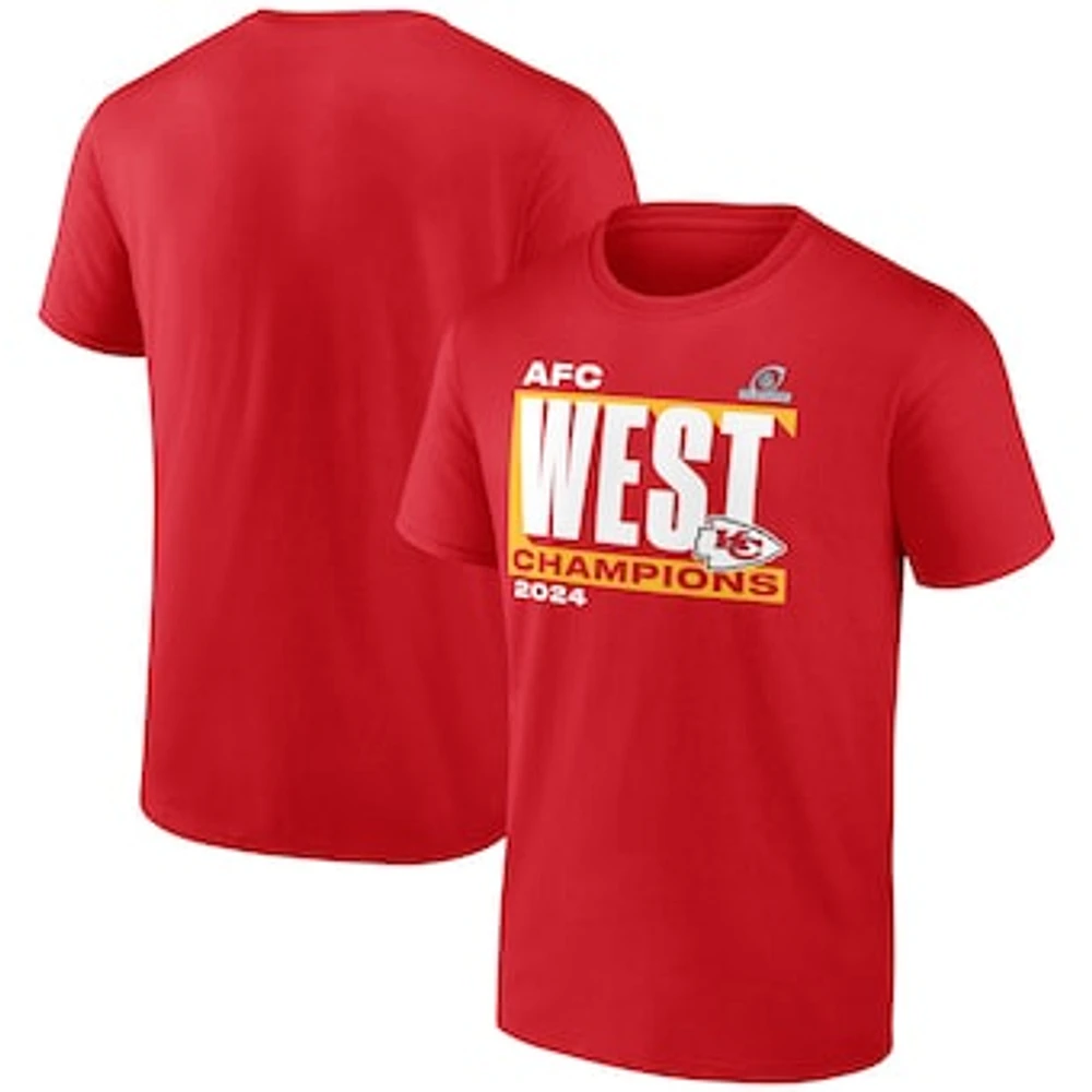 Men's Fanatics Red Kansas City Chiefs 2024 AFC West Division Champions Big & Tall Conquer T-Shirt