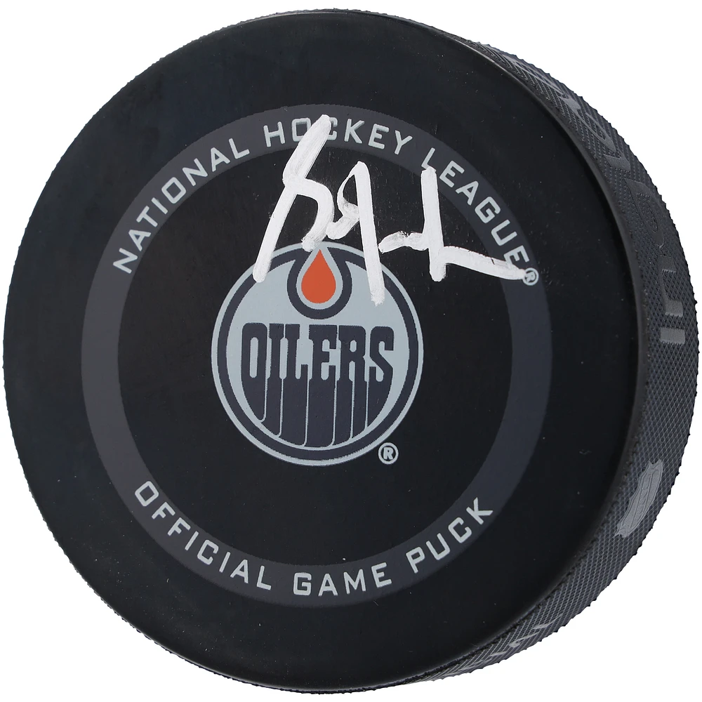 Grant Fuhr Edmonton Oilers Autographed Official Game Puck