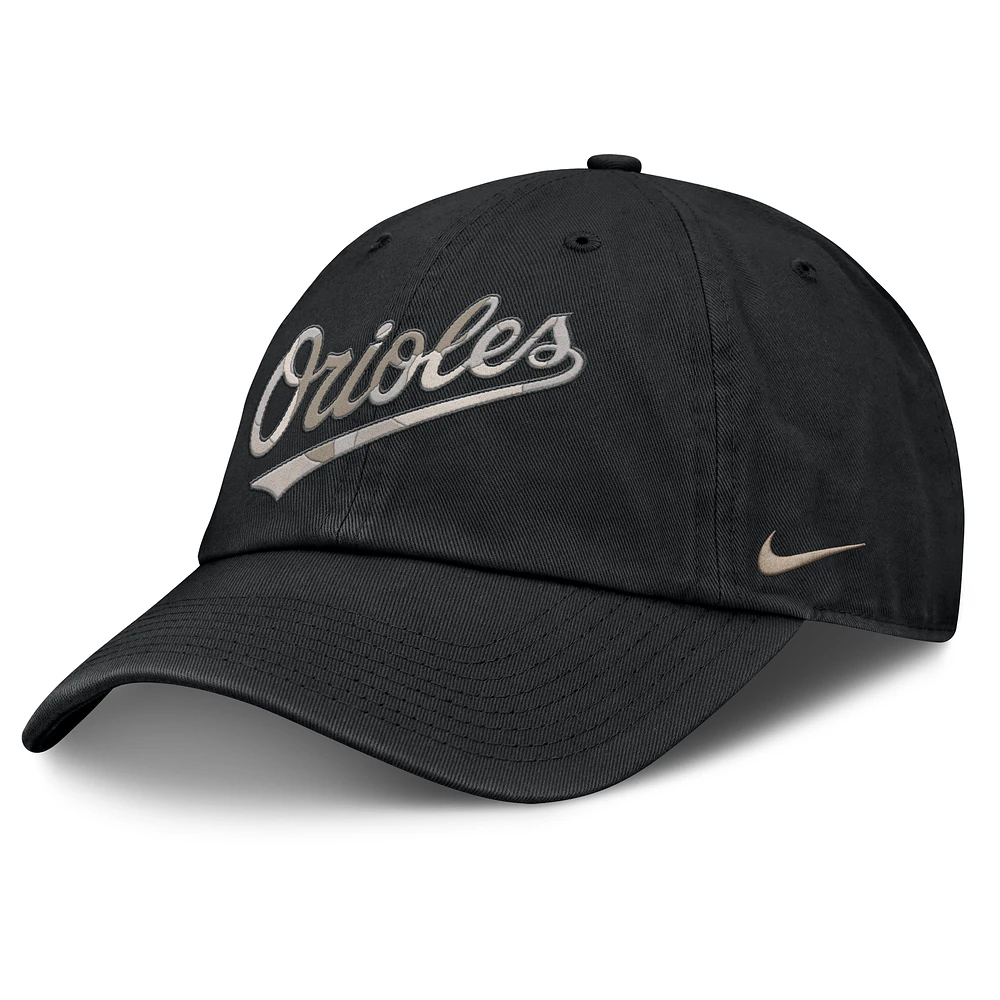 Men's Nike Black Baltimore Orioles Camo Pack Club Adjustable Hat