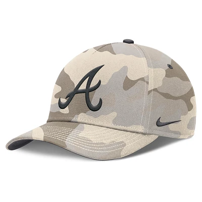 Men's Nike Natural Atlanta Braves Camo Pack Rise Adjustable Hat