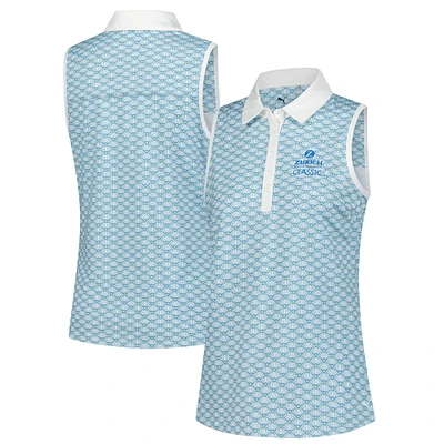 Women's Puma Blue The Zurich Classic CLOUDSPUN Scallop Sleeveless Polo