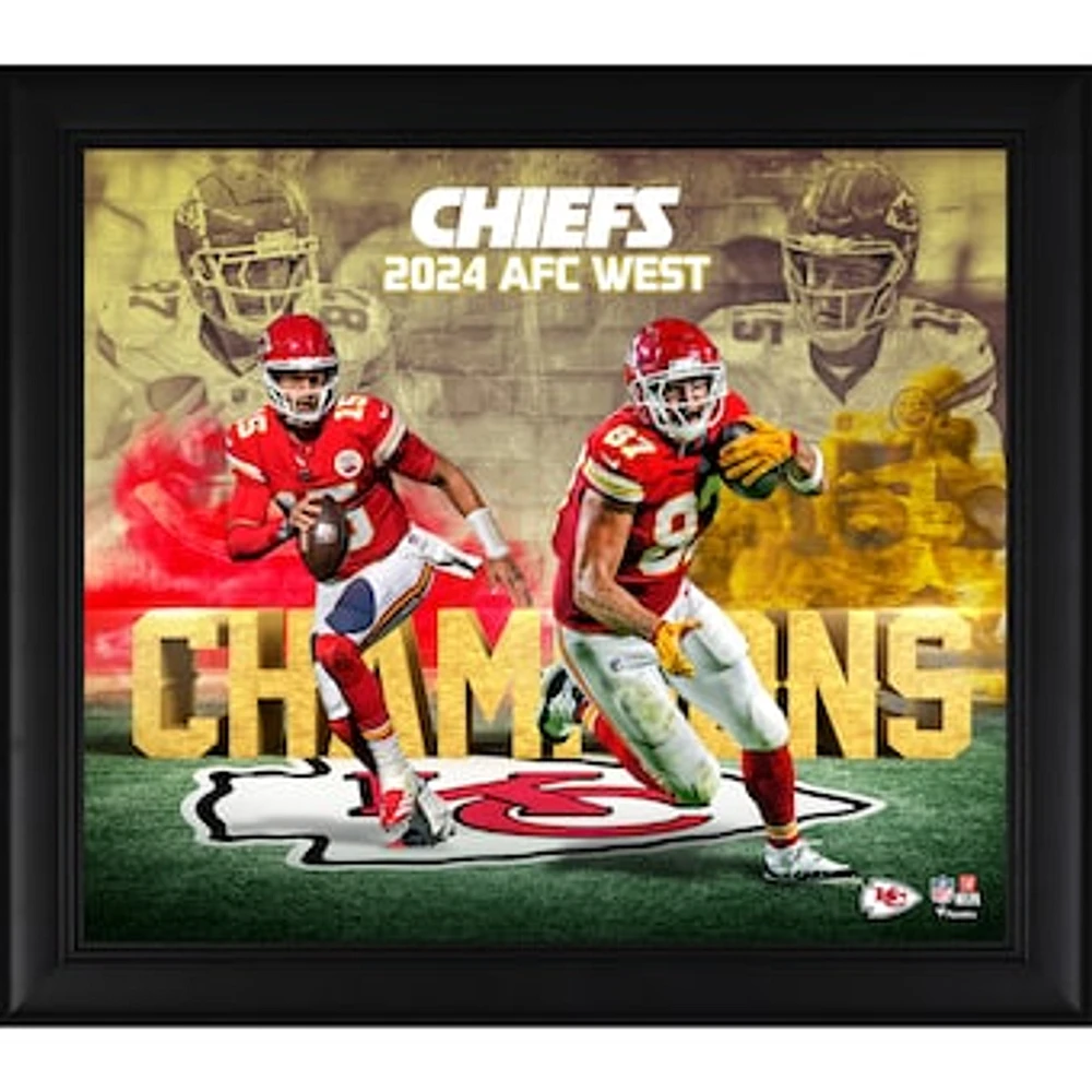 Kansas City Chiefs 2024 AFC West Division Champions Framed 15" x 17" Collage