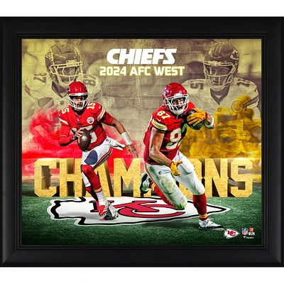Kansas City Chiefs 2024 AFC West Division Champions Framed 15" x 17" Collage