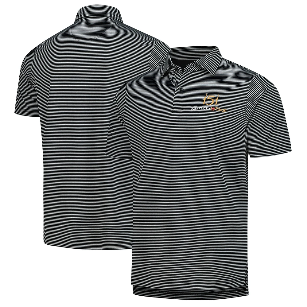 Men's Fairway & Greene 151st Black Kentucky Derby Owens Stripe Polo