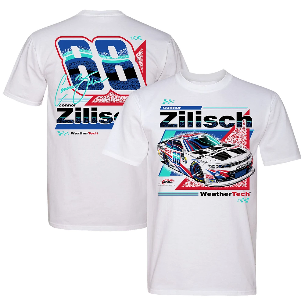 Men's JR Motorsports Official Team Apparel White Connor Zilisch WeatherTech Car T-Shirt