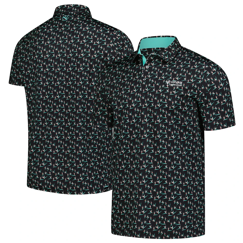 Men's Puma Black Valspar Championship Paradise MATTR Polo
