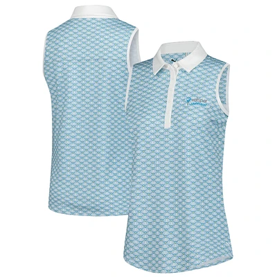 Women's Puma Blue Valspar Championship Cloudspun Scallop Sleeveless Polo