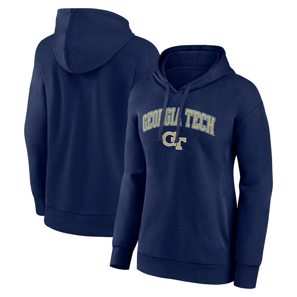 Women's Navy Georgia Tech Yellow Jackets Campus Pullover Hoodie