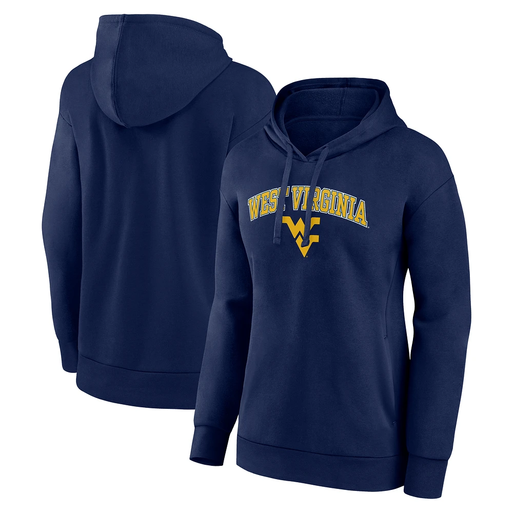 Women's Navy West Virginia Mountaineers Campus Pullover Hoodie