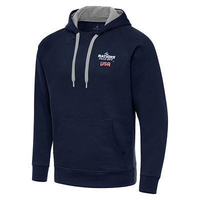 Men's Antigua Navy USA Hockey 2025 4 Nations Face Off Victory Pullover Hoodie