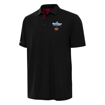 Men's Antigua Black Hockey Canada 2025 4 Nations Face Off Era Polo
