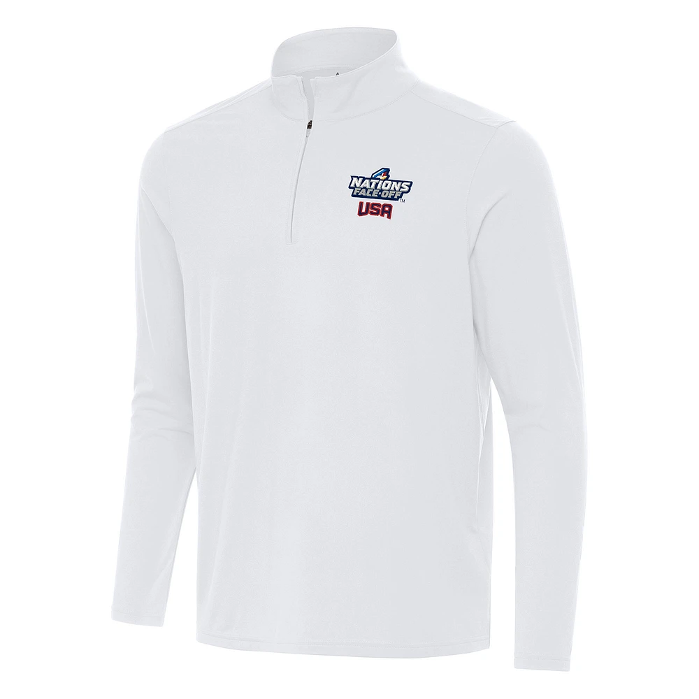 Men's Antigua USA Hockey 2025 4 Nations Face Off Intent Quarter-Zip Top