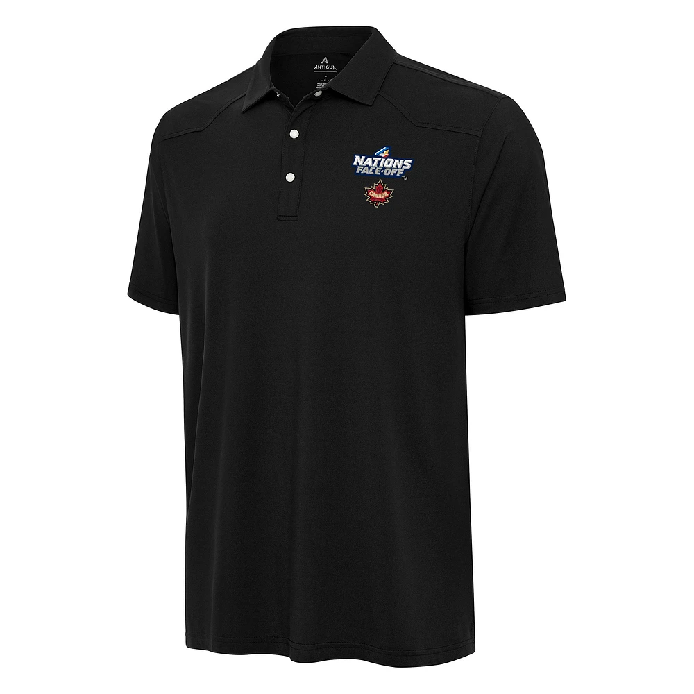 Men's Antigua Black Hockey Canada 2025 4 Nations Face Off Western Polo