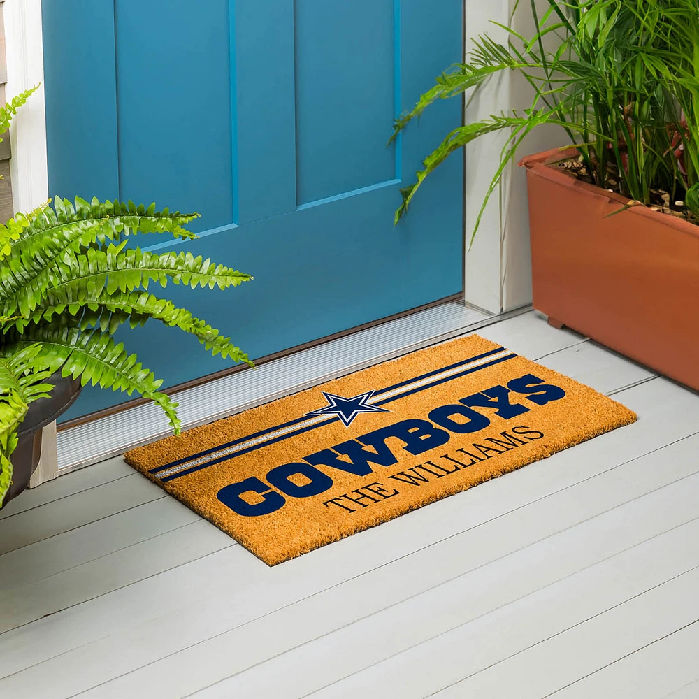 Dallas Cowboys 28" x 16" Personalized Team Logo Outdoor Coir Mat