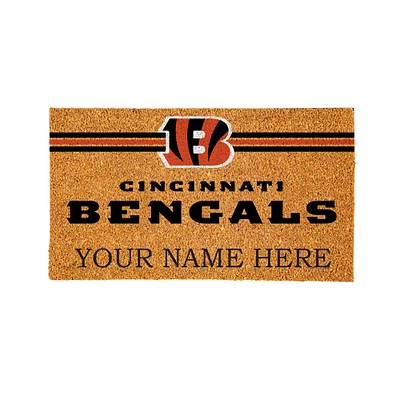 Cincinnati Bengals 28" x 16" Personalized Team Logo Outdoor Coir Mat
