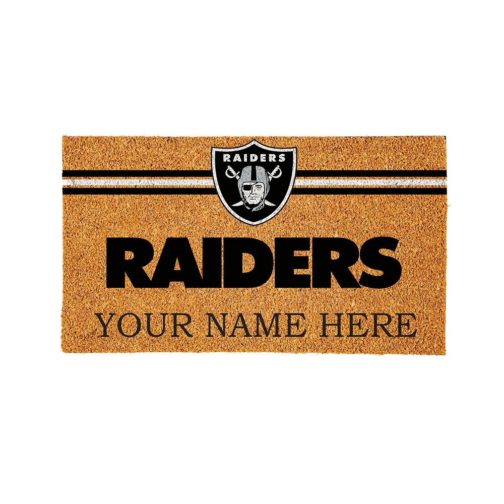 Las Vegas Raiders 28" x 16" Personalized Team Logo Outdoor Coir Mat