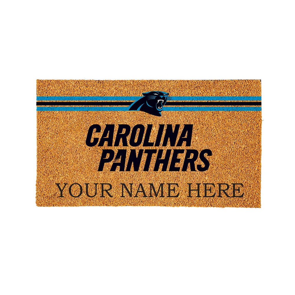 Carolina Panthers 28" x 16" Personalized Team Logo Outdoor Coir Mat