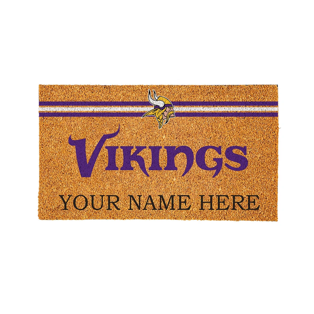 Minnesota Vikings 28" x 16" Personalized Team Logo Outdoor Coir Mat