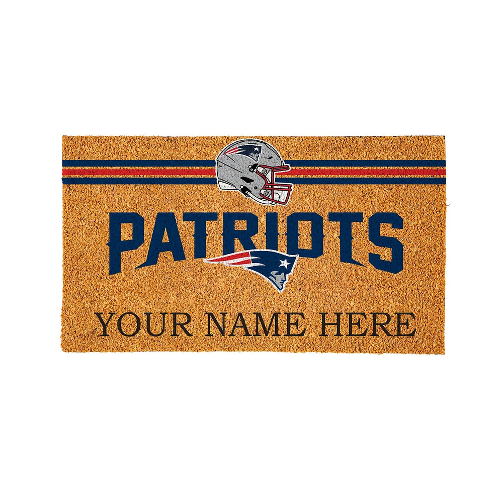 New England Patriots 28" x 16" Personalized Team Logo Outdoor Coir Mat