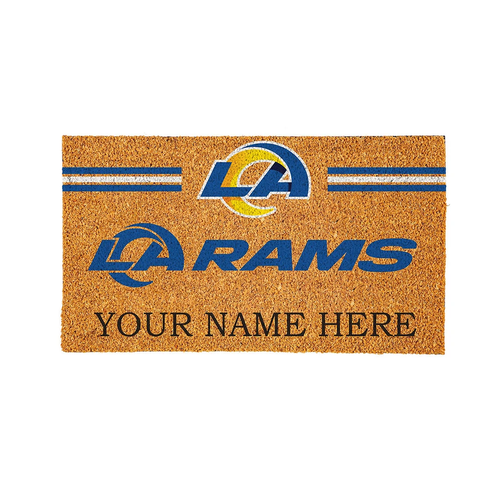 Los Angeles Rams 28" x 16" Personalized Team Logo Outdoor Coir Mat