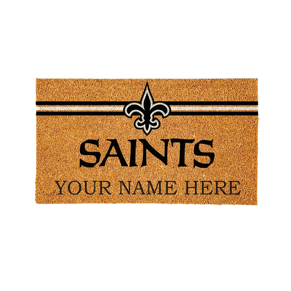 New Orleans Saints 28" x 16" Personalized Team Logo Outdoor Coir Mat