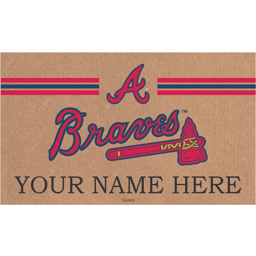 Atlanta Braves 28" x 16" Personalized Team Logo Outdoor Coir Mat