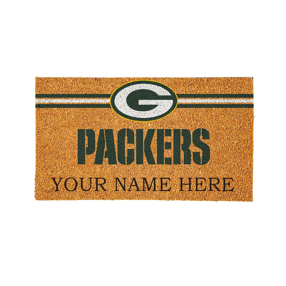 Green Bay Packers 28" x 16" Personalized Team Logo Outdoor Coir Mat