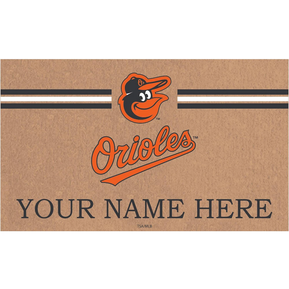 Baltimore Orioles 28" x 16" Personalized Team Logo Outdoor Coir Mat